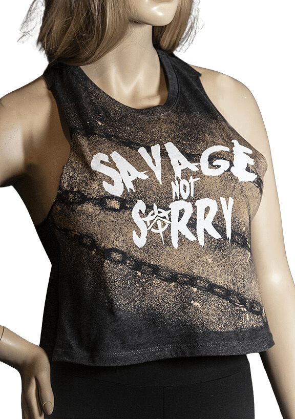 Savage crop racerback tank