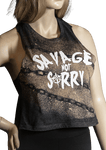 Savage crop racerback tank