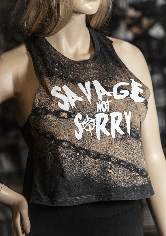 Savage crop racerback tank